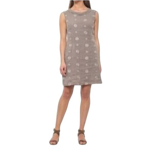 Lina Tomei Dresses & Skirts - Lina Tomei 100% Linen Made In Italy Neutral Sheath Dress Size XL